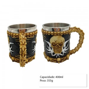 CANECA METAL REVEST.RESINA MOD.CAVEIRA 400ML REF:AP-171046 CANECA METAL REVEST.RESINA MOD.CAVEIRA 400ML REF:AP-171046