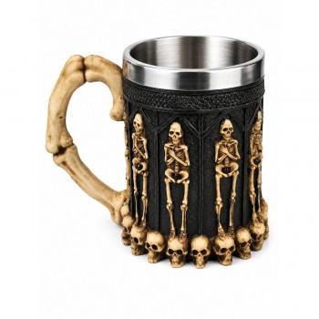 CANECA METAL REVEST.RESINA MOD.CAVEIRA 400ML REF:AP-171043