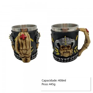 CANECA METAL REVEST.RESINA MOD.CAVEIRA 400ML REF:AP-B9139-1 CANECA METAL REVEST.RESINA MOD.CAVEIRA 400ML REF:AP-B9139-1