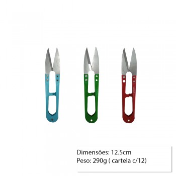 KIT COM 12 TESOURAS DE METAL COLORIDAS  REF: APTC-805BG