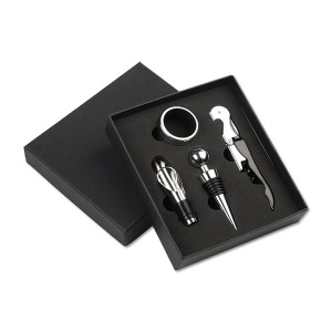 KIT PARA SERVIR VINHO COM 4 PEÇAS EM METAL REF: APJU-704-3 KIT PARA SERVIR VINHO COM 4 PEÇAS EM METAL REF: APJU-704-3