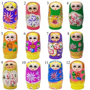 ENFEITE DE MADEIRA MODELO BONECA MATRIOSKA REF: AP7510-5