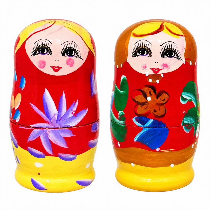 ENFEITE DECORATIVO DE MESA DE MADEIRA MODELO BONECA RUSSA REF: AP7510-5
