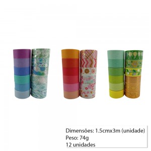 FITA ADESIVA C/6 COLORIDAS+6 ESTAMPADAS REF: AP24029P1.5-3