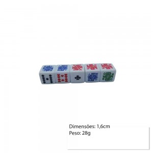 KIT 5 DADOS MODELO BARALHO REF: APPD2-5C KIT 5 DADOS MODELO BARALHO REF: APPD2-5C