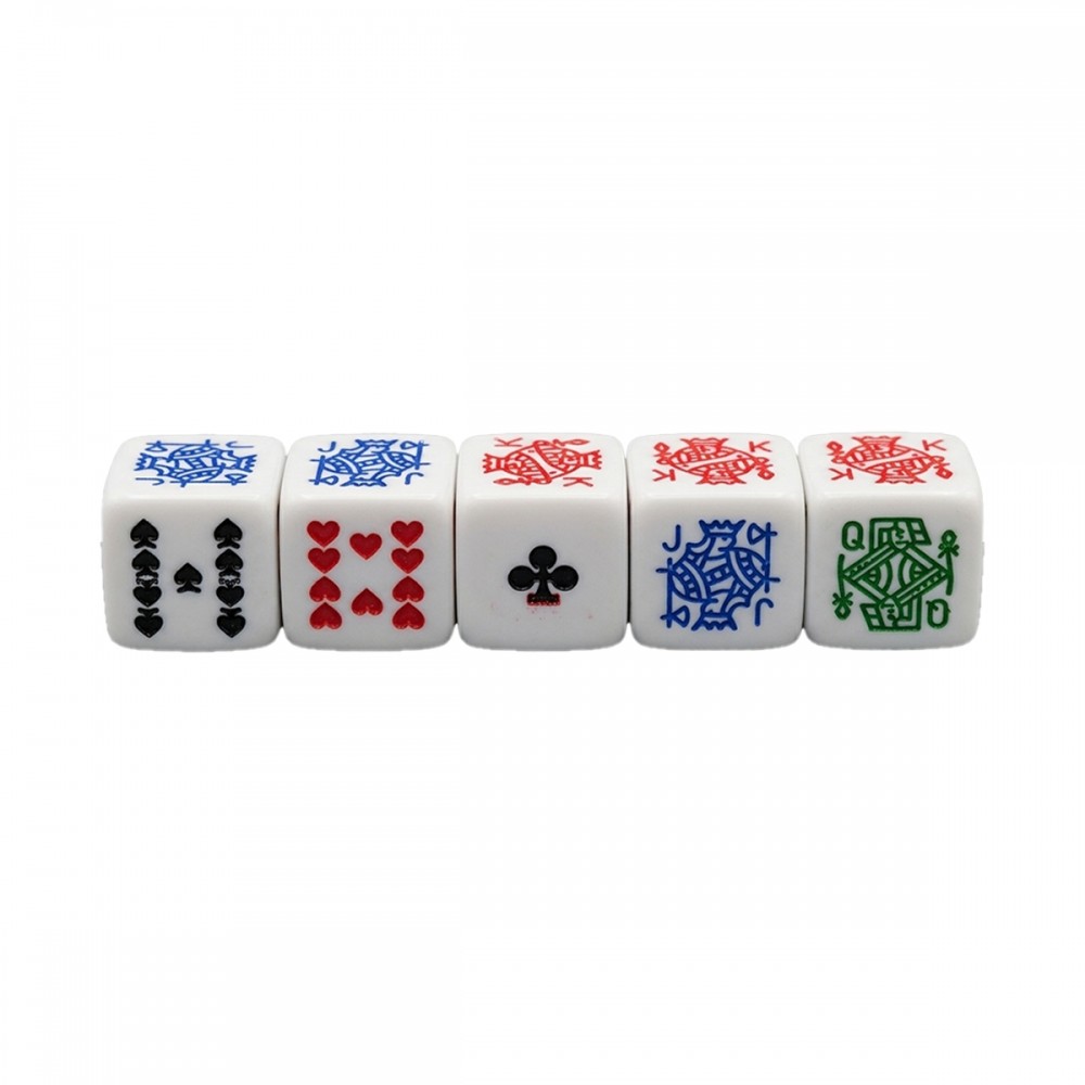 KIT 5 DADOS MODELO BARALHO REF: APPD2-5C