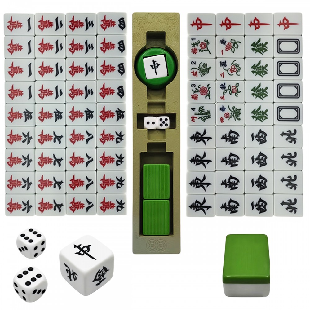 JOGO MANUAL MAHJONG COM 144 PEÇAS  REF: AP25823MJ