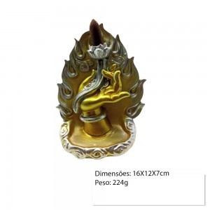 PORTA INCENSO MODELO MÃO COM FLOR  REF: AP7577-828