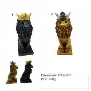 ENFEITE DE RESINA LEÃO COM COROA  REF: APZC1060 ENFEITE DE RESINA LEÃO COM COROA  REF: APZC1060