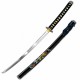 KATANA DECORATIVA DE METAL COM LÂMINA SEM CORTE E SUPORTE DE MADEIRA REF: PFL22970
