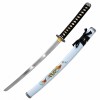 KATANA DECORATIVA DE METAL COM LÂMINAQ SEM CORTE E SUPORTE DE MADEIRA REF: PFL22971