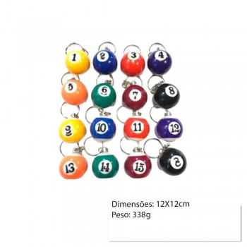 KIT DE CHAVEIRO COM PINGENTE DE BILHAR  REF: AP25769-1
