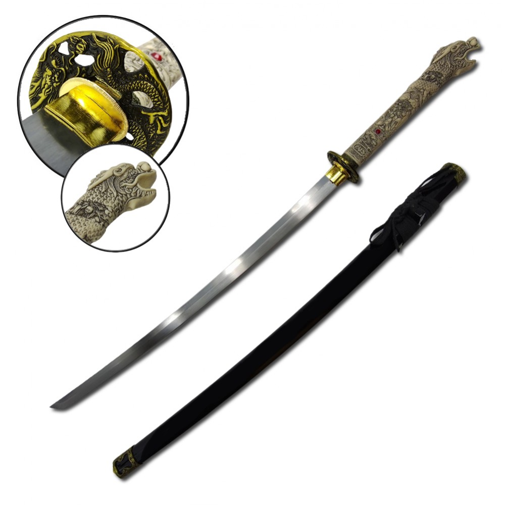 KATANA DECORATIVA COM LÂMINA SEM CORTE EM METAL REF: PFL15990