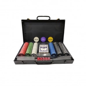 JOGO POKER EM MALETA DE PLÁSTICO COM 300 FICHAS E BARALHO  REF: AP300-C