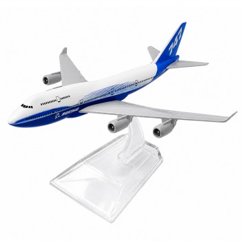 ENFEITE DECORATIVO MODELO AVIÃO BOEING 747 DE METAL E PLÁSTICO REF: AP747-P