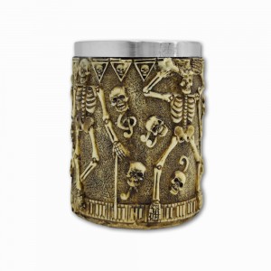 CANECA MEDIEVAL MODELO ESQUELETOS EM RESINA E INOX 400ML  REF: 1194B CANECA MEDIEVAL MODELO ESQUELETOS EM RESINA E INOX 400ML  REF: 1194B