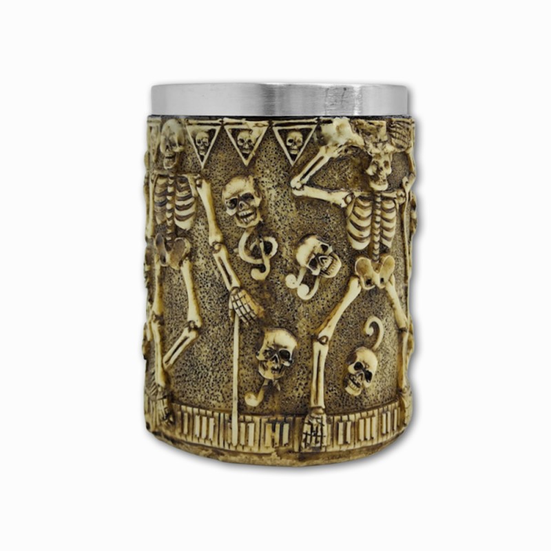 CANECA MEDIEVAL MODELO ESQUELETOS EM RESINA E INOX 400ML REF: 1194B CANECA MEDIEVAL MODELO ESQUELETOS EM RESINA E INOX 400ML REF: 1194B