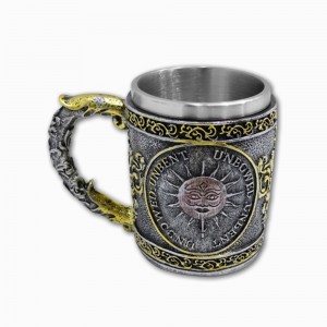 CANECA MEDIEVAL MODELO APU INTI EM RESINA E INOX 400ML  REF: 982B