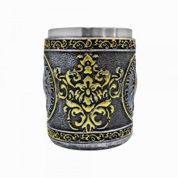 CANECA MEDIEVAL MODELO APU INTI EM RESINA E INOX 400ML  REF: 982B