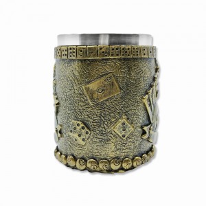 CANECA MEDIEVAL MODELO DADOS EM RESINA E INOX 400ML REF: 22009B CANECA MEDIEVAL MODELO DADOS EM RESINA E INOX 400ML REF: 22009B