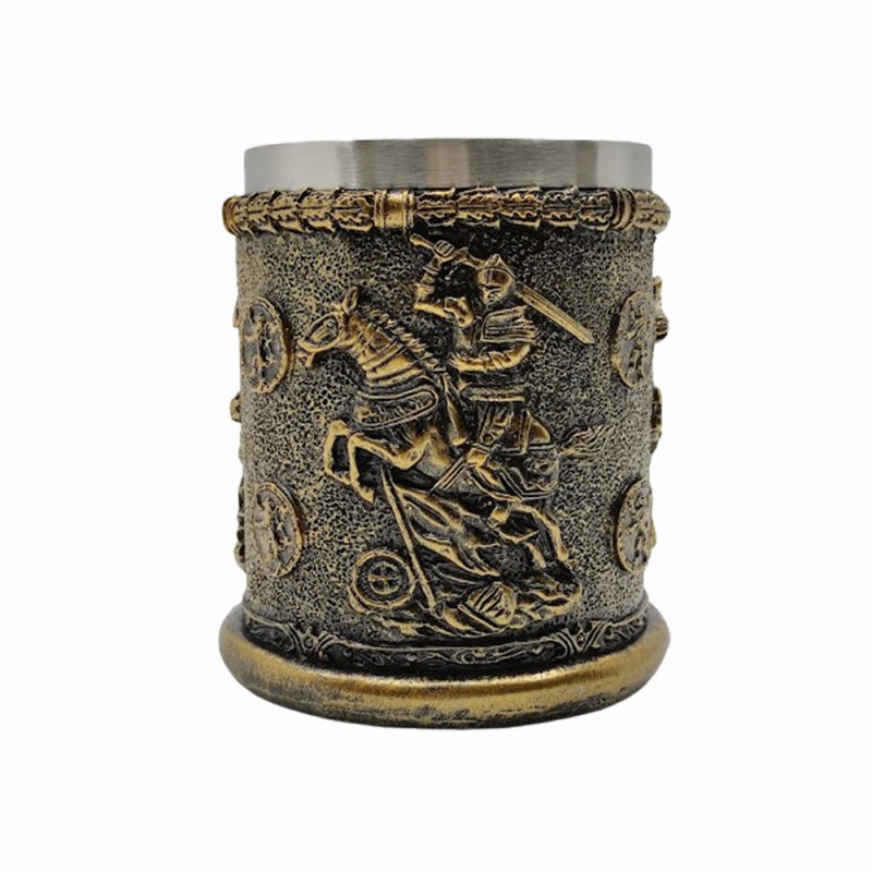 CANECA MEDIEVAL MODELO CAVALEIRO E INOX 400ML REF: 220010B