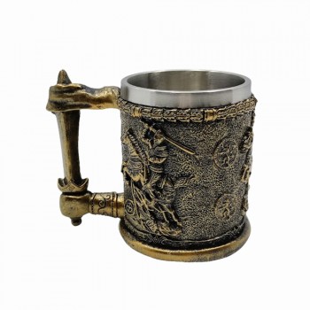 CANECA MEDIEVAL MODELO CAVALEIRO E INOX 400ML REF: 220010B