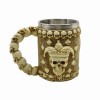 CANECA MEDIEVAL MODELO CAVEIRA RESINA E INOX 400ML REF: 2007B