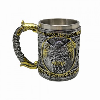 CANECA MEDIEVAL MODELO ÁGUIA EM RESINA 400ML REF: 968B