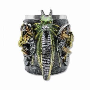 CANECA MEDIEVAL MODELO DRAGÃO EM RESINA E INOX 400ML  REF: 1107B-1B CANECA MEDIEVAL MODELO DRAGÃO EM RESINA E INOX 400ML  REF: 1107B-1B