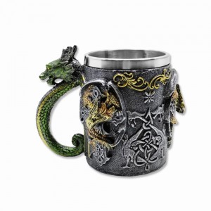 CANECA MEDIEVAL MODELO DRAGÃO EM RESINA E INOX 400ML  REF: 1107B-1B CANECA MEDIEVAL MODELO DRAGÃO EM RESINA E INOX 400ML  REF: 1107B-1B