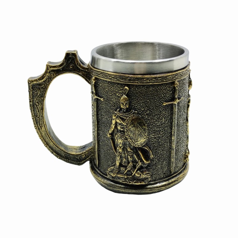 CANECA MEDIEVAL MODELO GUERREIRO EM RESINA 400ML REF: 22002B