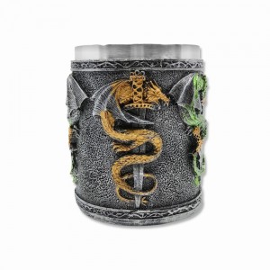 CANECA MEDIEVAL MODELO DRAGÃO EM RESINA E INOX 400ML  REF: 2010B CANECA MEDIEVAL MODELO DRAGÃO EM RESINA E INOX 400ML  REF: 2010B