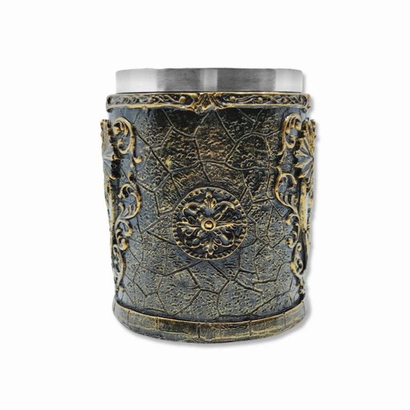 CANECA MEDIEVAL MODELO ESCUDO EM RESINA E INOX 400ML REF: 22003B CANECA MEDIEVAL MODELO ESCUDO EM RESINA E INOX 400ML REF: 22003B