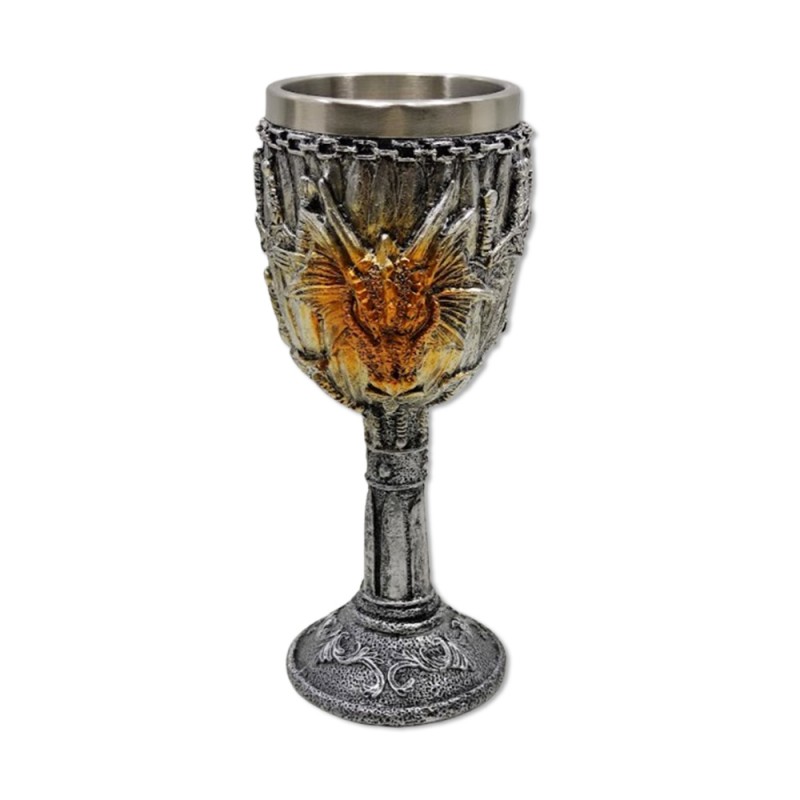 TAÇA MEDIEVAL MODELO ESPADA EM INOX E RESINA 180ML REF: 1125A