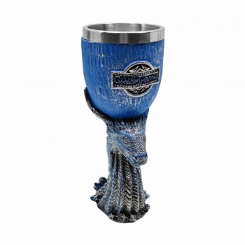 TAÇA MEDIEVAL MODELO DRAGÃO EM INOX E RESINA 180ML REF:1732A