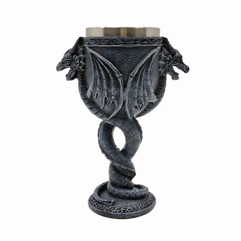 TAÇA MEDIEVAL MODELO DRAGÃO EM INOX E RESINA 180ML REF: 220038A TAÇA MEDIEVAL MODELO DRAGÃO EM INOX E RESINA 180ML REF: 220038A