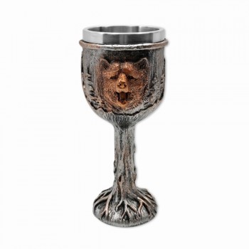 TAÇA MEDIEVAL MODELO URSO EM RESINA 180ML REF: 220030A