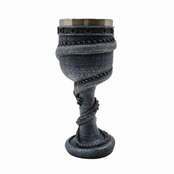 TAÇA MEDIEVAL MODELO DRAGÃO ORIENTAL EM INOX E RESINA 180ML REF:220033A