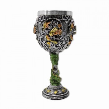 TAÇA MEDIEVAL MODELO DRAGÃO EM RESINA 180ML REF: 1104A