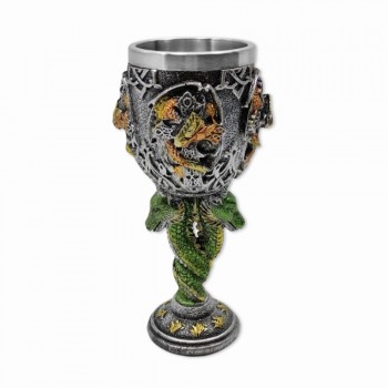 TAÇA MEDIEVAL MODELO DRAGÃO EM RESINA 180ML REF: 1104A