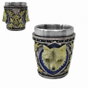 COPO SHOT MEDIEVAL MODELO LOBO EM RESINA 30ML REF: K16199C