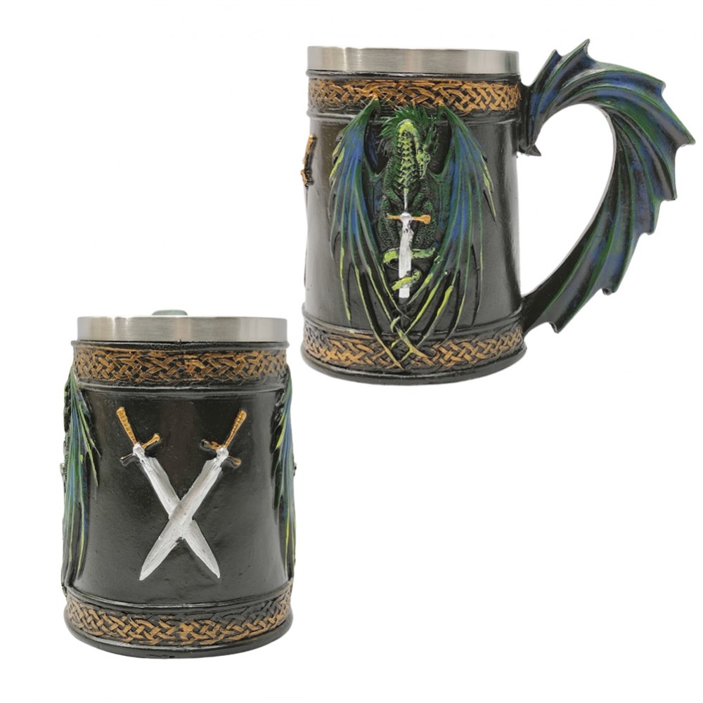 CANECA MEDIEVAL EM RESINA E METAL 600ML  REF: 1005B