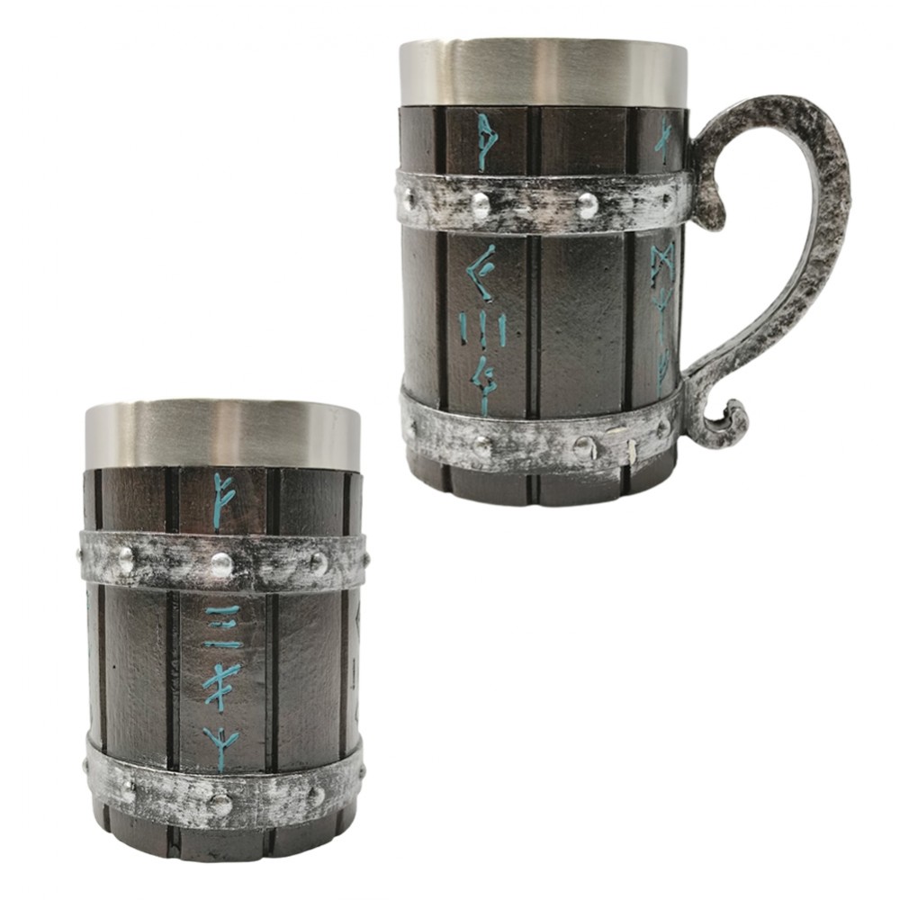 CANECA MEDIEVAL EM RESINA E METAL 600ML  REF: 1008B