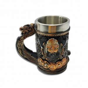 CANECA MEDIEVAL MODELO VIKING EM RESINA E INOX 600ML  REF: 1198B CANECA MEDIEVAL MODELO VIKING EM RESINA E INOX 600ML  REF: 1198B