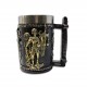 CANECA MEDIEVAL MODELO DEUSA DIKÉ EM RESINA E INOX 400ML  REF: 220044B