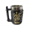 CANECA MEDIEVAL MODELO DEUSA DIKÉ EM RESINA E INOX 400ML  REF: 220044B