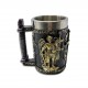 CANECA MEDIEVAL MODELO DEUSA DIKÉ EM RESINA E INOX 400ML  REF: 220044B