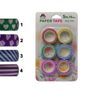 PACOTE DE FITAS ADESIVAS COM 6 UNIDADES COLORIDAS  REF: APA032