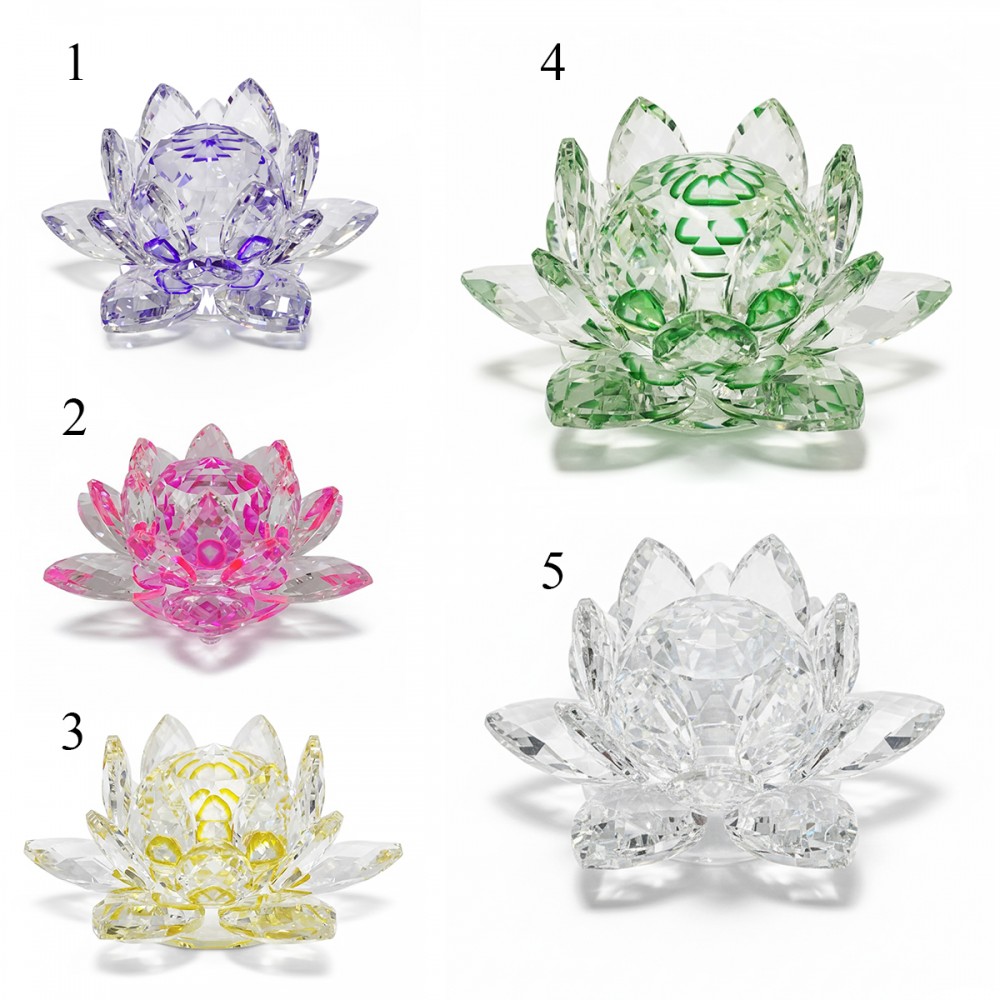 FLOR DE LÓTUS DECORATIVA EM VIDRO 10CM REF: AP7814T-40