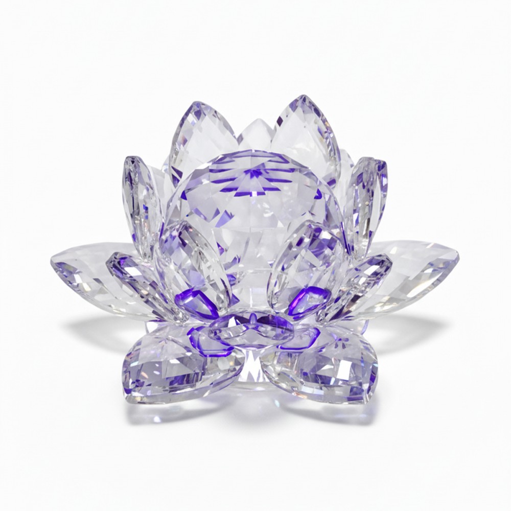 FLOR DE LÓTUS DECORATIVA EM VIDRO 10CM REF: AP7814T-40